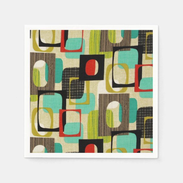 Serviettes Jetables Tan encadré rétro (Devant)