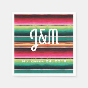 Serviettes Jetables Tapis mexicain Fiesta avec serviettes Mariages