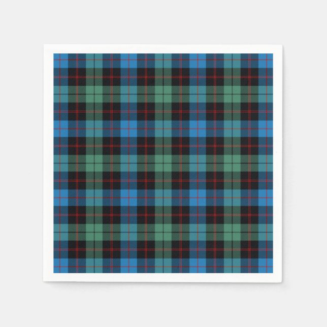Serviettes Jetables Tartan de Guthrie de clan (Devant)