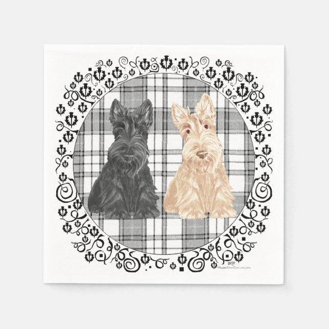 Serviettes Jetables Tartan Scotties (Devant)