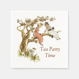 Serviettes Jetables Tea Party avec Kate Greenaway illustration
