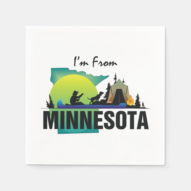 Serviettes Jetables TEE Je viens du Minnesota (Devant)