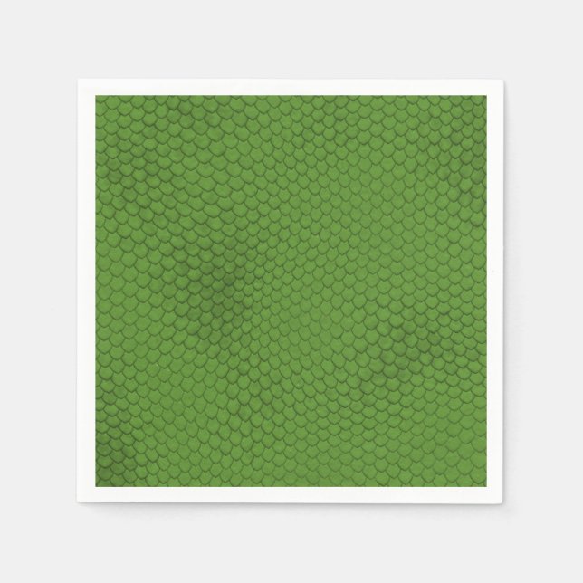 Serviettes Jetables Texture de la peau de serpent vert (Devant)