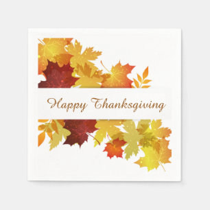 Serviettes Jetables Thanksgiving Autumn Leaves Napkin