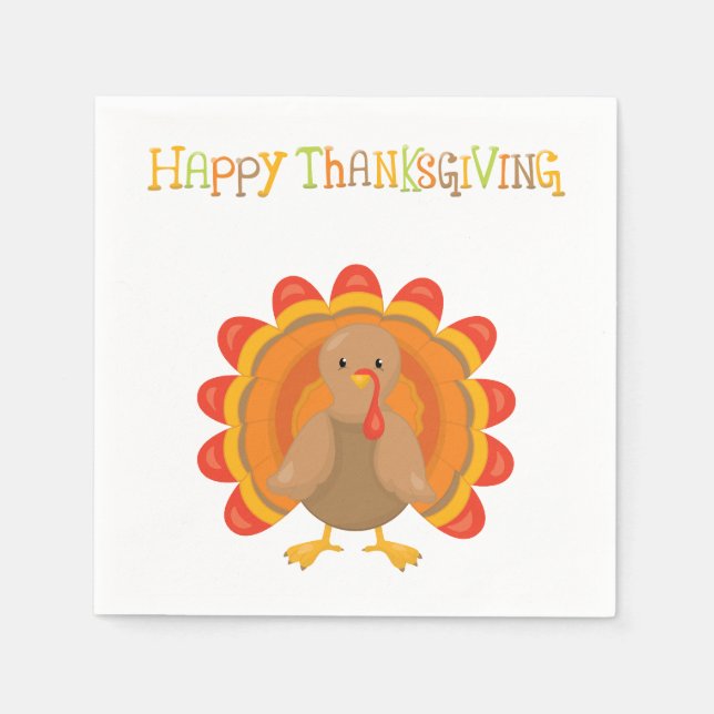 Serviettes Jetables Thanksgiving Turquie (Devant)