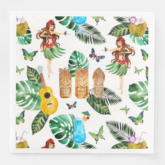Serviettes Jetables Tiki Party Napkin (Devant)