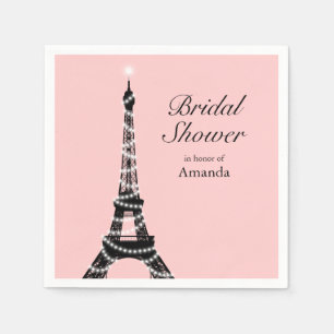 Serviettes Jetables Tour Eiffel Étincelles Napkin