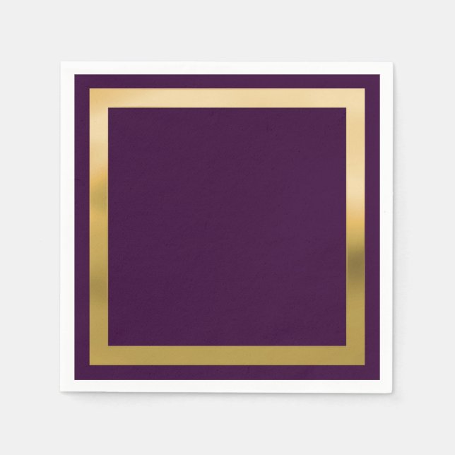 Serviettes Jetables Toute couleur avec bordure "or" (Devant)