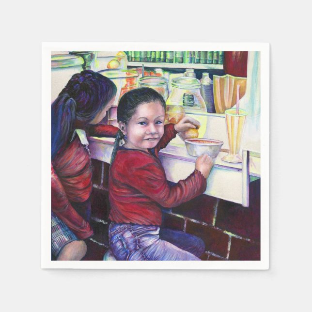 Serviettes Jetables Toutes les Bonnes Petites Filles reçoivent de la c (Devant)