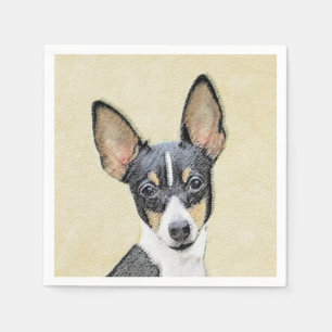 Serviettes Jetables Toy Fox Terrier Peinture - Cute Original Chien Art