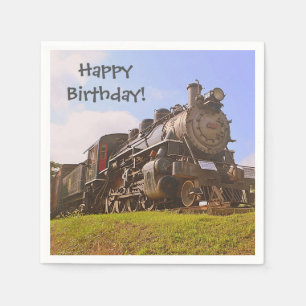 Serviettes Jetables Train de vapeur de joyeux anniversaire