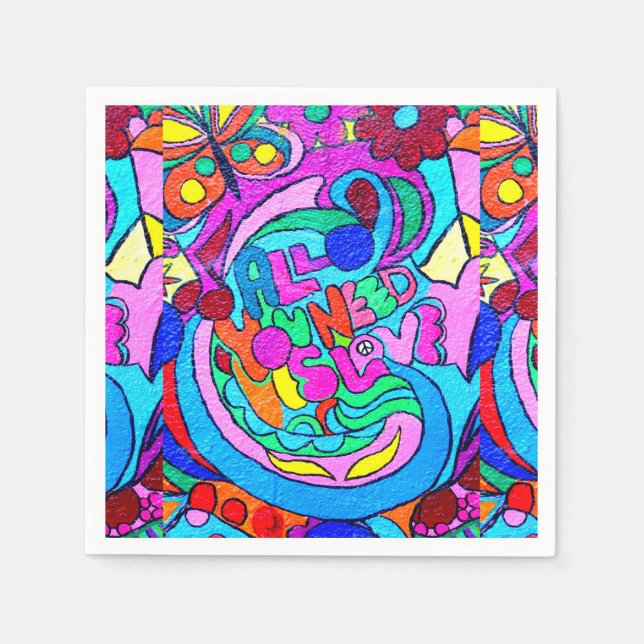 Serviettes Jetables Tranquillité super et colorée (Devant)