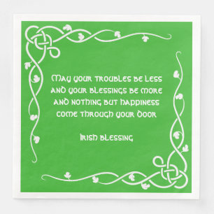 Serviettes Jetables Tresse celtique - Blessure irlandaise blanche et v