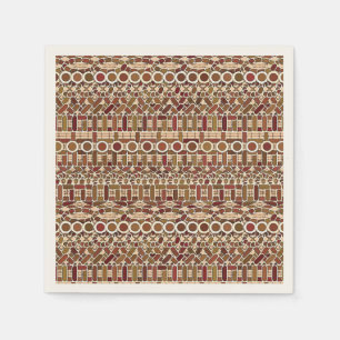 Serviettes Jetables Tribal Batik - brun et brun