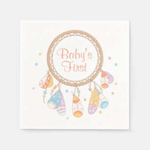 Serviettes Jetables Tribal Dreamcatcher Boho Baby First 1st Birthday