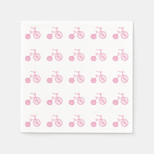 Serviettes Jetables Tricycle rose Vintage pour fille mignonne