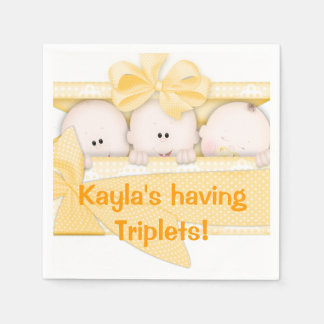 Serviettes Jetables Triplets Baby shower papier serviettes