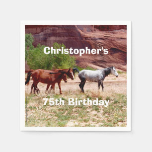 Serviettes Jetables Trois Chevaux Southwest Anniversaire papier