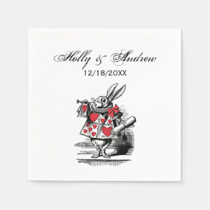 Serviettes Jetables Trompettiste du Lapin Blanc Alice aux pays des mer