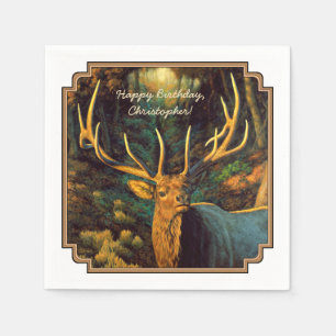 Serviettes Jetables Trophée Bull Elk à l'automne