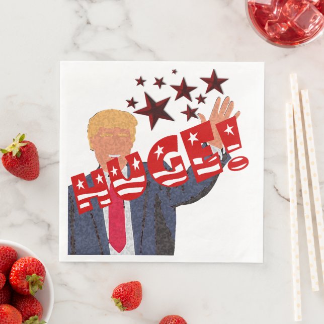 Serviettes Jetables Trump GRAND Parti de la fête (En situation)