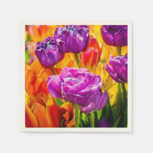 Serviettes Jetables Tulipes Enchantant 12a