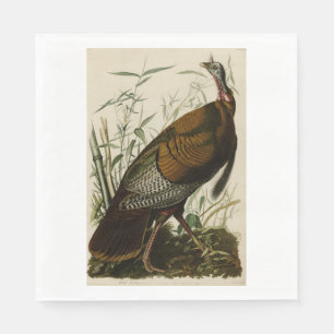 Serviettes Jetables Turquie sauvage de Thanksgiving John James Audubon