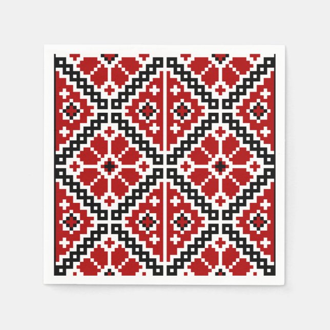 Serviettes Jetables Ukrainian embroidery (Devant)