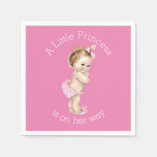 Serviettes Jetables Un petit rose de princesse baby shower