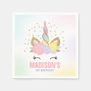 Serviettes Jetables Unicorn Anniversaire de la fête Napkin Whimsical U