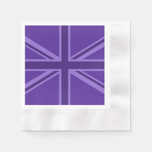 Serviettes Jetables Union Jack violette vibrante (Devant)