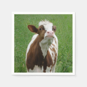 Serviettes Jetables Vache laitière sur la ferme