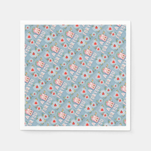 Serviettes Jetables Valentine vintage (Devant)