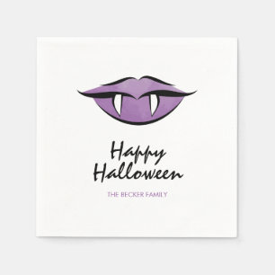 Serviettes Jetables Vampire Lèvres Goth Happy Halloween Papier Napkins