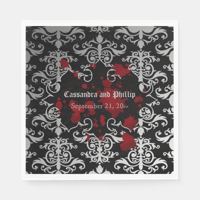 Serviettes Jetables Vampire thème mariage élégant Goth (Devant)