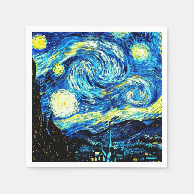 Serviettes Jetables Van Gogh - Nuit étoilée (Devant)