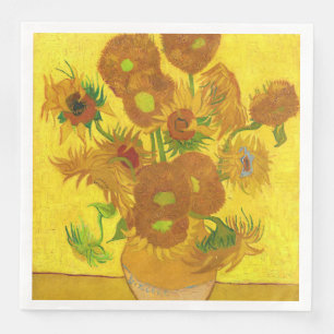Serviettes Jetables Van Gogh Quinze Tournesols Dans Un Vase Art