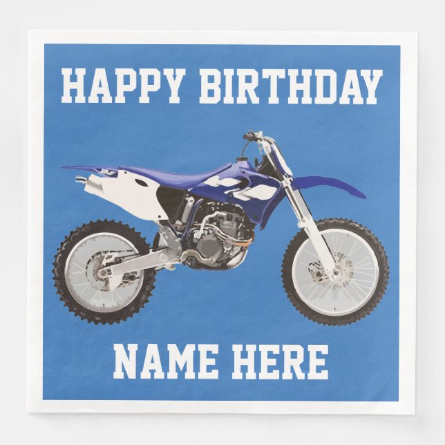 Serviettes Jetables Vélo droit bleu Anniversaire Sport serviettes (Devant)