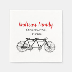 Serviettes Jetables Vélo vintage Conçu Pour Deux / Vélo Tandem