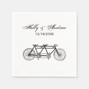 Serviettes Jetables Vélo vintage construit pour deux / Vélo tandem