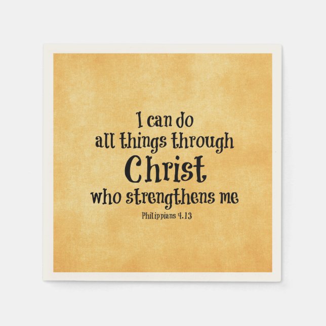 Serviettes Jetables Verset biblique : Je peux faire tout par le Christ (Devant)