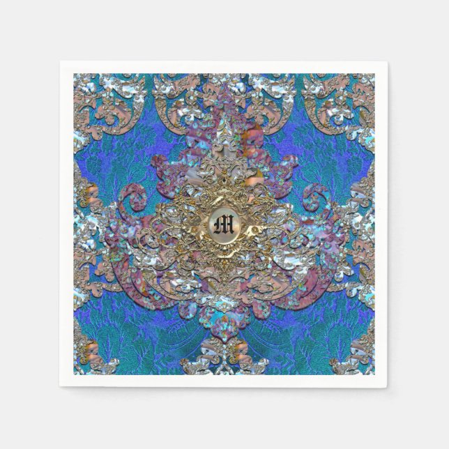 Serviettes Jetables Veyla Joy Elegant Monogramme (Devant)