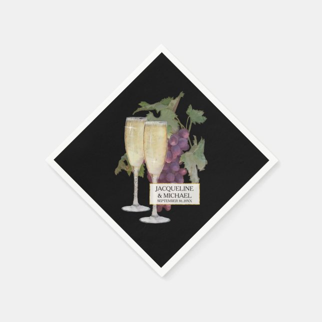 Serviettes Jetables Vin Champagne Verres Salle de réception nuptiale (Coin)
