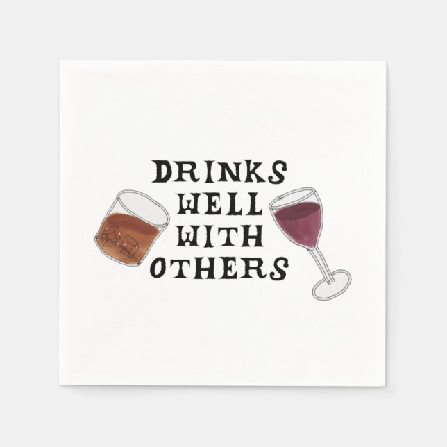 Serviettes Jetables Vin de serviettes amusant et alcool Humour d'alcoo (Devant)