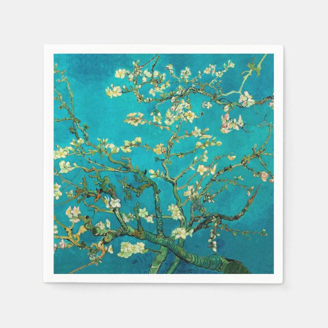 Serviettes Jetables Vincent Van Gogh Blossoming Almond Tree Floral Art (Devant)
