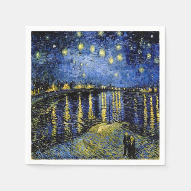 Serviettes Jetables Vincent Van Gogh Starry Nuit 1888 Papier serviette (Devant)