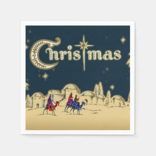 Serviettes Jetables Vintage Wisemen/Désert Noël religieux