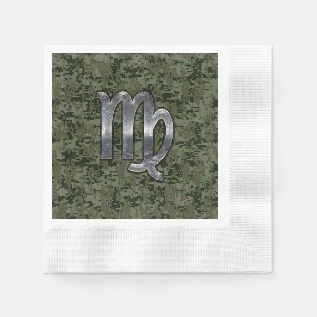Serviettes Jetables Virgo Zodiac Connexion Olive Green Camion numériqu (Devant)