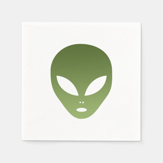Serviettes Jetables Visage Alien extraterrestre (Devant)