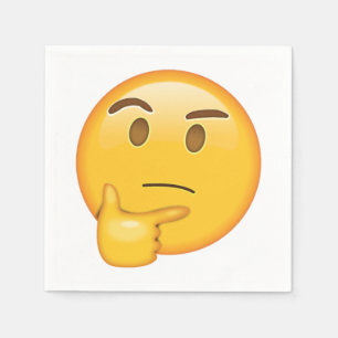 Serviettes Jetables Visage de pensée - Emoji